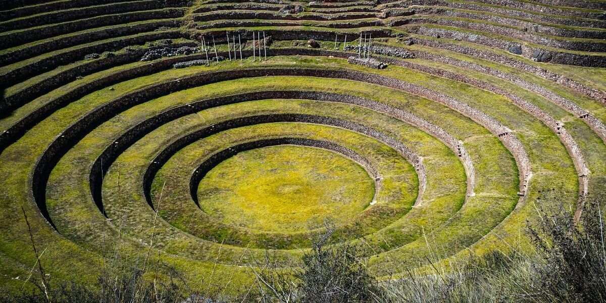 inca terraces of moray in ollantaytambo