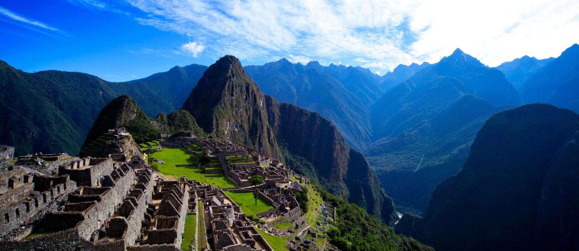 Classic photo of Machu Picchu, the new wonder of the modern world